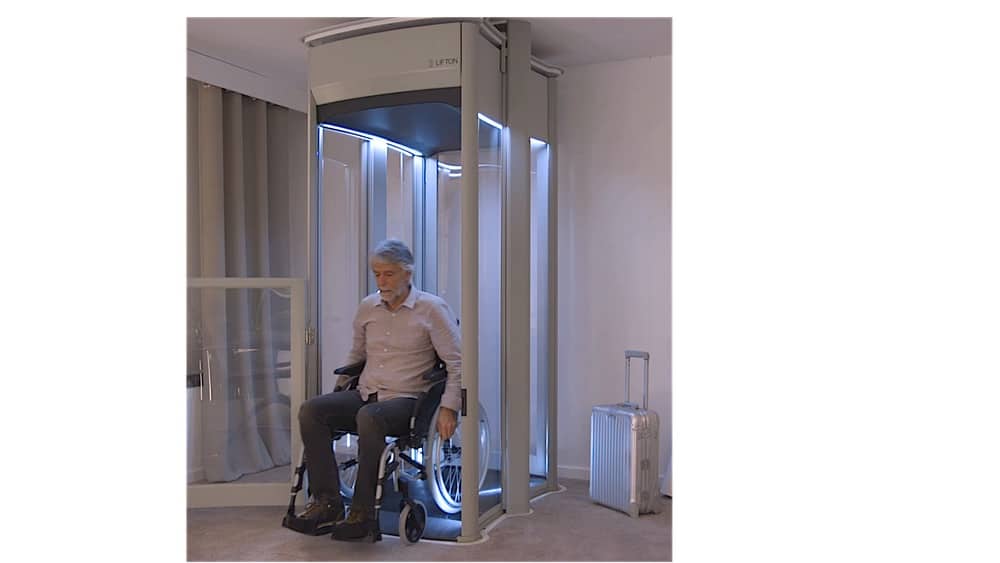 home lift with wheelchair user